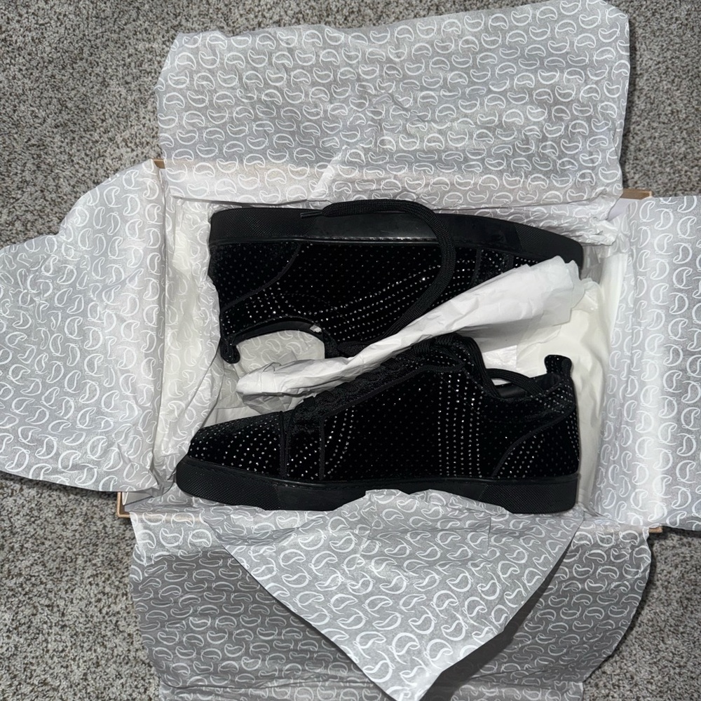 Christian Louboutin Black Studded Sneakers